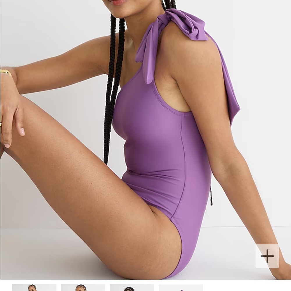 J Crew - One Shoulder Bow One Piece - NWT - Viola